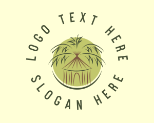 Tropical Tiki Hut Resort logo design