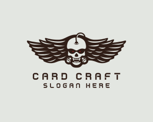 Angry Skull Wing logo design