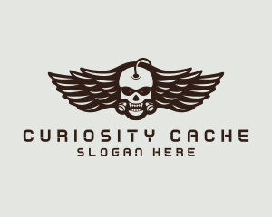 Angry Skull Wing logo design