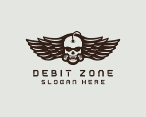 Angry Skull Wing logo design