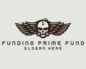 Angry Skull Wing logo design