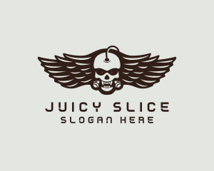 Angry Skull Wing logo design