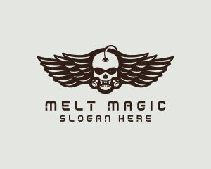 Angry Skull Wing logo design