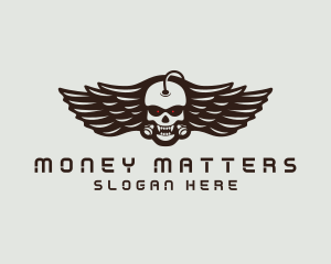 Angry Skull Wing logo design