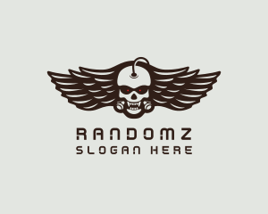 Angry Skull Wing logo design