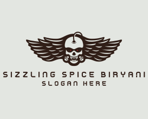 Angry Skull Wing logo design