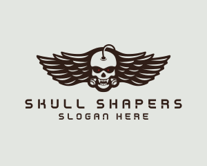 Angry Skull Wing logo design