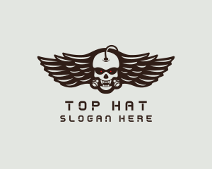 Angry Skull Wing logo design