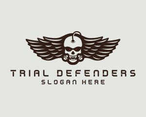 Angry Skull Wing logo design