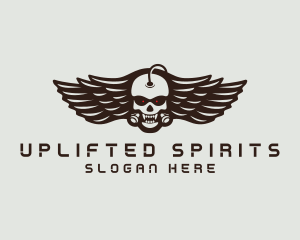 Angry Skull Wing logo design