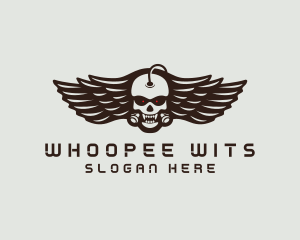 Angry Skull Wing logo design