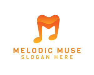 Musical Note M logo design