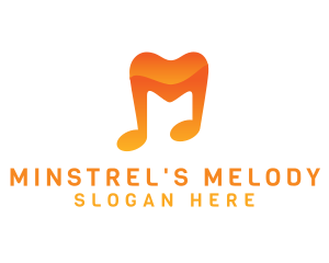 Musical Note M logo design