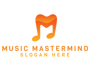 Musical Note M logo design