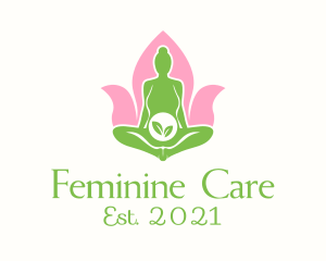 Pregnant Woman Yoga  logo design