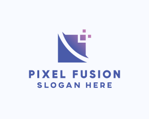Digital Pixel Square logo design