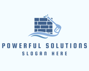 Brick Wall Pressure Washer logo design