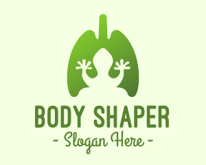 Green Frog Respiratory Lungs logo design