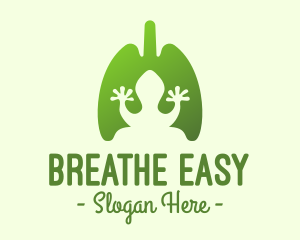 Green Frog Respiratory Lungs logo design