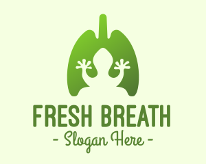 Green Frog Respiratory Lungs logo design