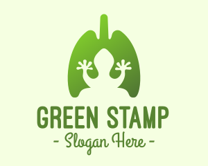 Green Frog Respiratory Lungs logo design