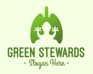 Green Frog Respiratory Lungs logo design