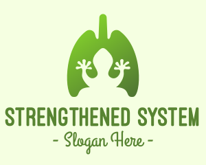 Green Frog Respiratory Lungs logo design