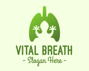 Green Frog Respiratory Lungs logo design