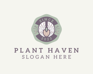 Leaves Plant Shovel logo design