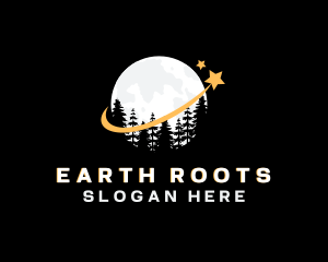 Forest Earth Planet logo design