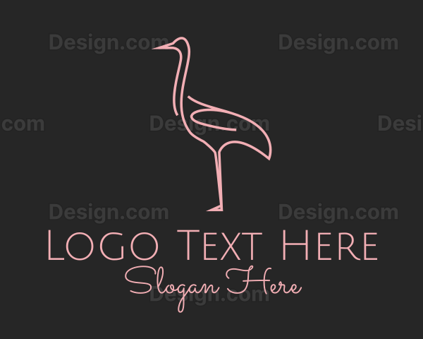 Pink Flamingo Monoline Logo