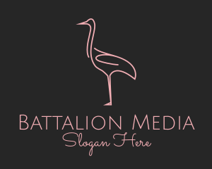 Pink Flamingo Monoline logo design