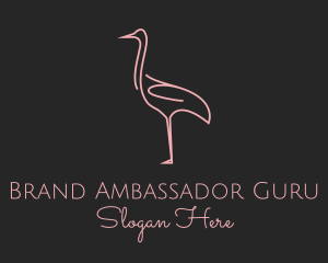 Pink Flamingo Monoline logo design