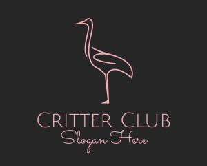 Pink Flamingo Monoline logo design