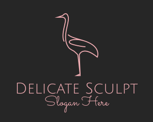 Pink Flamingo Monoline logo design