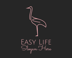 Pink Flamingo Monoline logo design