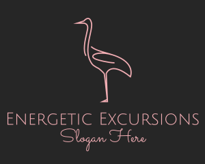 Pink Flamingo Monoline logo design