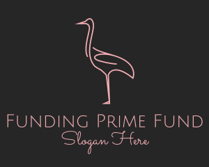 Pink Flamingo Monoline logo design