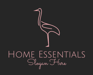 Pink Flamingo Monoline logo design