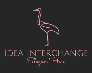 Pink Flamingo Monoline logo design