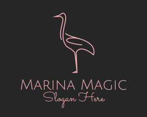 Pink Flamingo Monoline logo design