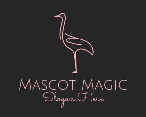 Pink Flamingo Monoline logo design