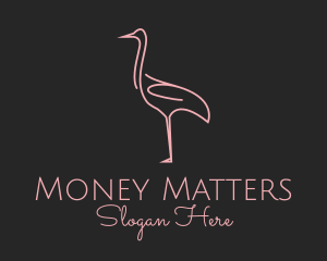 Pink Flamingo Monoline logo design