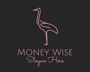 Pink Flamingo Monoline logo design