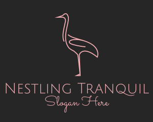 Pink Flamingo Monoline logo design