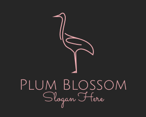 Pink Flamingo Monoline logo design