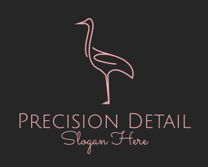 Pink Flamingo Monoline logo design