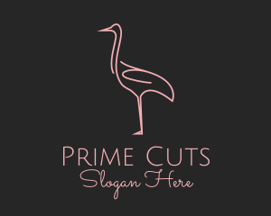 Pink Flamingo Monoline logo design