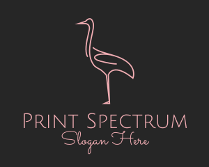 Pink Flamingo Monoline logo design