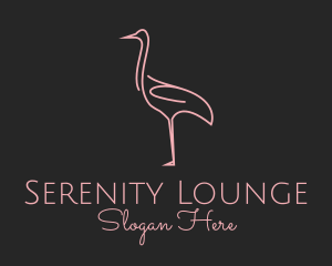 Pink Flamingo Monoline logo design